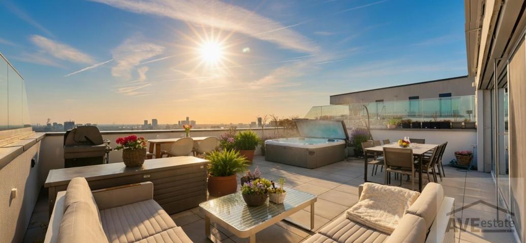 Slnečný veľkometrážny byt na Kolibe - uzavretý areál, tri terasy, zariadenie na mieru